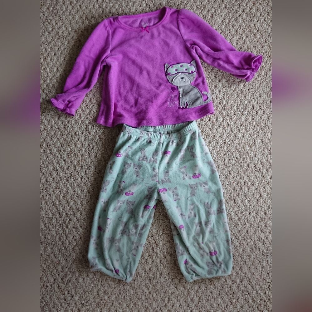 Just one you made by Carter's Purple Fleece Pajama Set Size 18M
